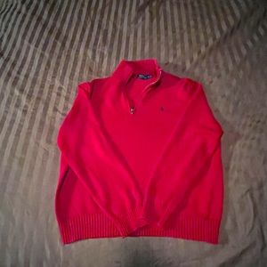 Red Ralph Lauren quarter zip, size L